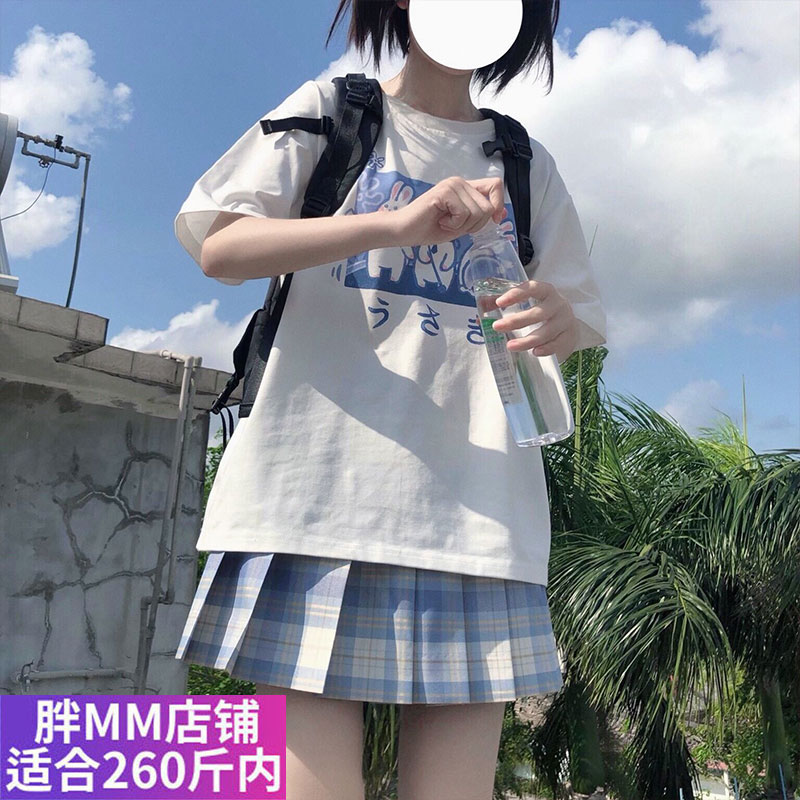 胖mm大码日系可爱软妹短袖