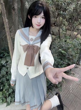 胖MM大码jk制服水手服日系小清新套装长短袖衬衫薄荷巧新款中间服