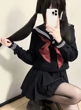 胖MM大码水手服套装JK制服日系学院风穿搭JK校服长袖短袖百搭JK裙