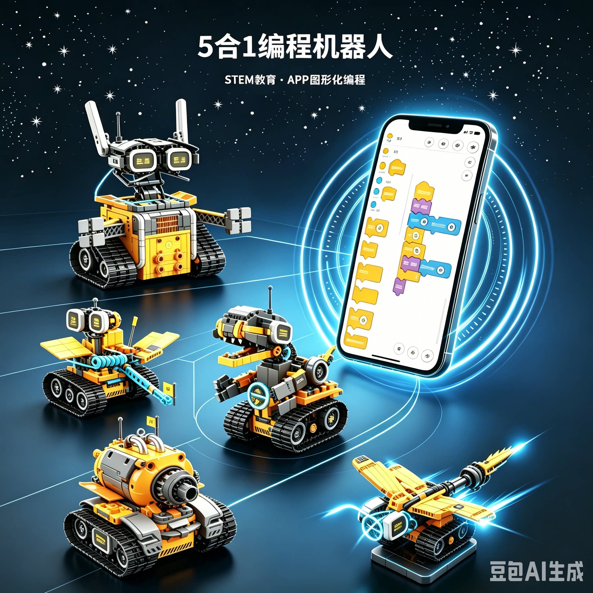 瓦力编程机器人拼装积木stem玩具