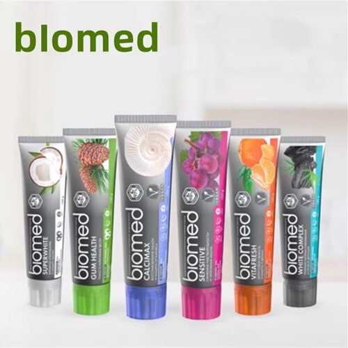 俄罗斯进口biomed牙膏不含氟成人专用低泡亮白清洁清新口气牙膏