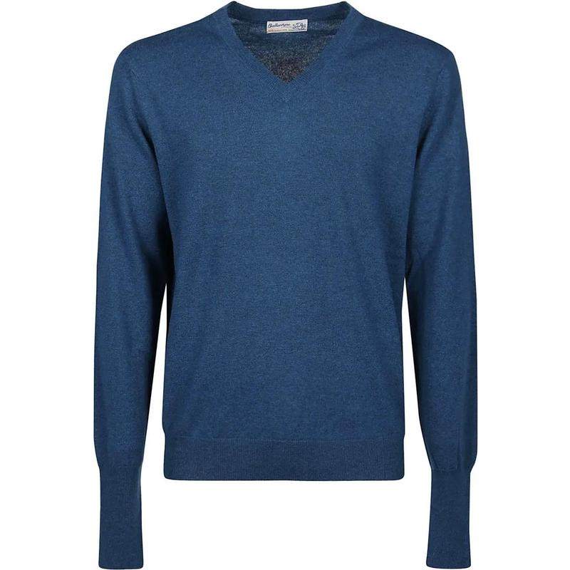 代购BALLANTYNE男士毛衣保暖舒适纯色V领秋冬日常针织经典简约
