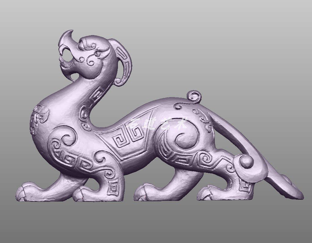 仿古高古站立貔貅3d三维立体精雕图翘尾巴貔貅stl文件电脑雕刻图