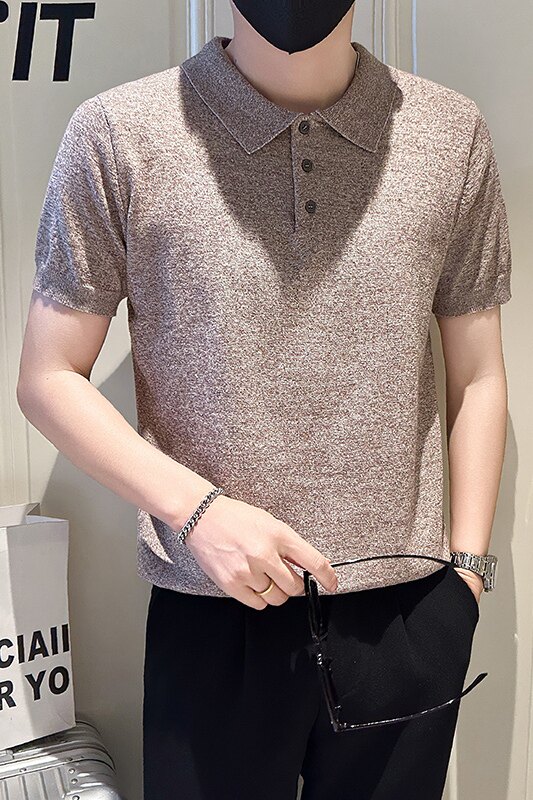 A135-77095男士PL领春夏秋针织短袖冰丝短袖凉爽P55控79,男装T恤,电商A135（原星座819）
