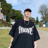 C311-T63夏季个性字母印花宽松舒适P25控39，男装T恤，电商A135（原星座819）