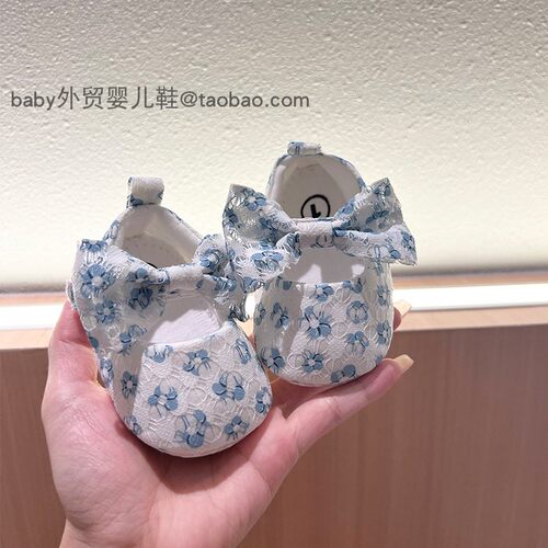 女宝宝蝴蝶结公主鞋学步鞋软底
