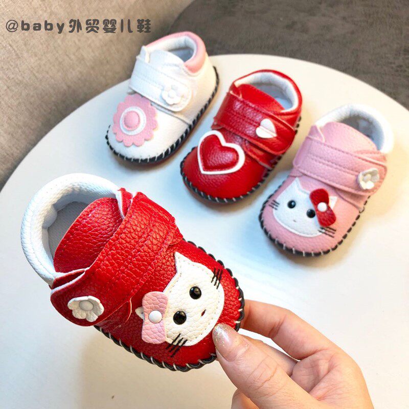 0一1岁春秋婴儿小皮鞋卡通防滑软牛筋底女宝宝鞋子6-12个月学步鞋