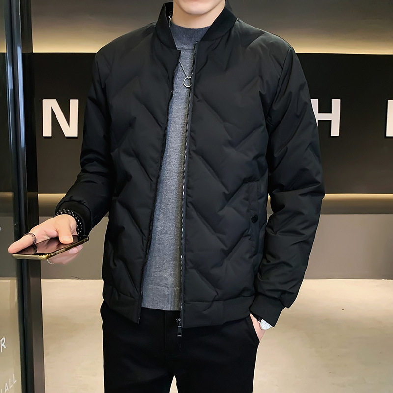 2025新款白鸭绒羽绒服男士冬季潮牌帅气大码加厚立领冬装短款外套