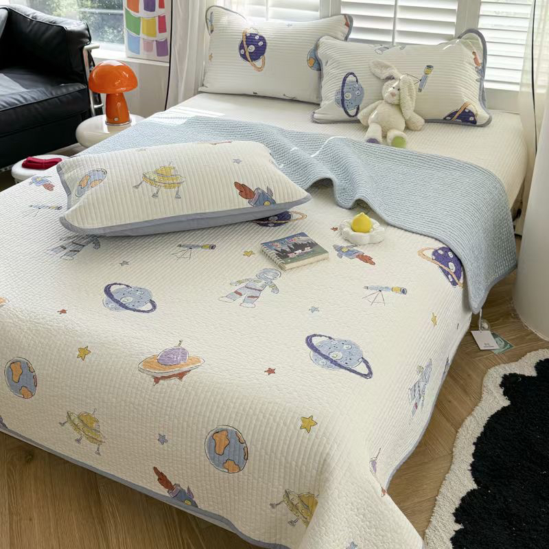 韩式纯棉棉花绗缝水洗床单床垫床盖四季可定做