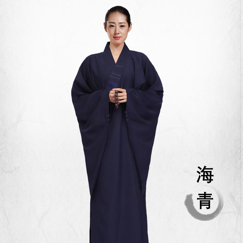 特卖海青居士服女男咖啡色黑色黄色夏季禅修服长衫海清服大褂短套