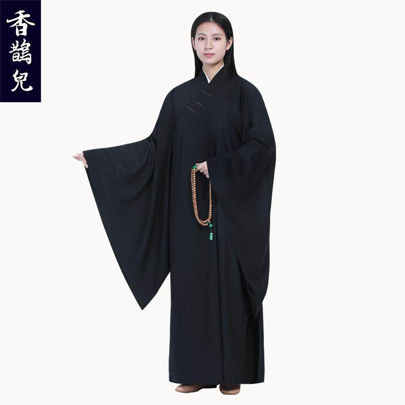 特卖香鹊儿僧服男女同款大袖广袖海青居士服台湾麻纱袈裟海清