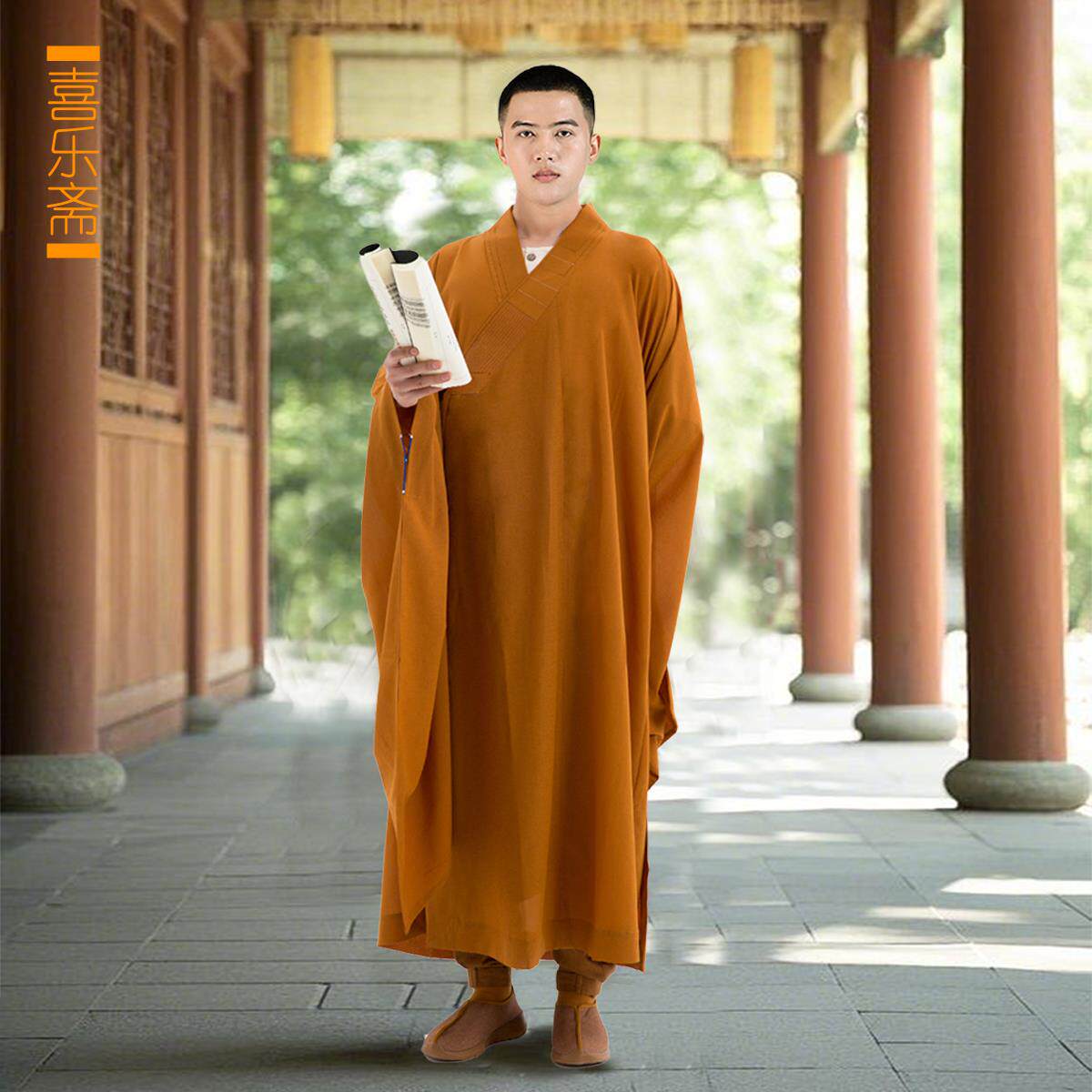 特卖喜乐斋四季台湾广袖海清木兰色夏季海请禅修服和尚服袈裟僧服