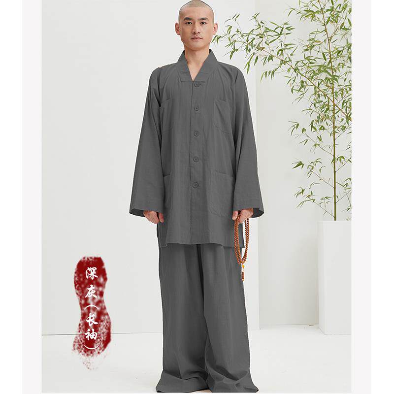 特卖慈缘僧服短褂夏季薄款透气棉麻七分袖长袖僧侣可机洗和尚僧衣