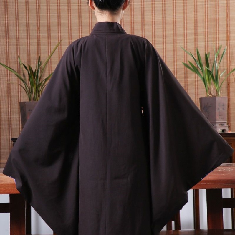 僧人服装海清僧服禅修服春秋季男女居士服 咖啡色台麻海青