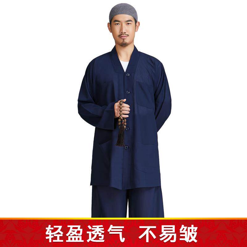 特卖弘通包邮 僧服短褂夏季冰纱 套装和尚服男僧衣比丘尼透气冰丝