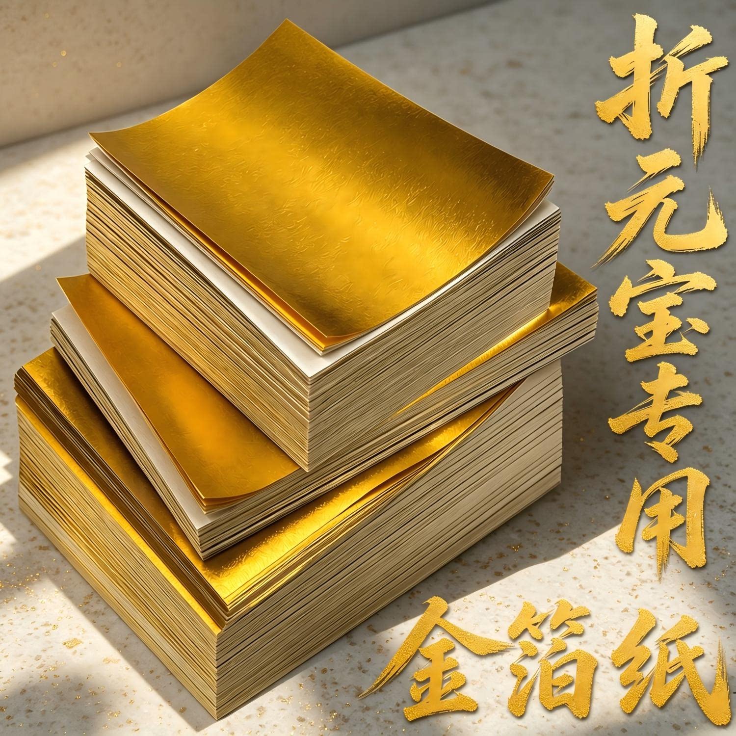 金箔纸锡箔纸折金宝专用纸叠宝的手工自己叠手工纸金纸折纸金箔纸
