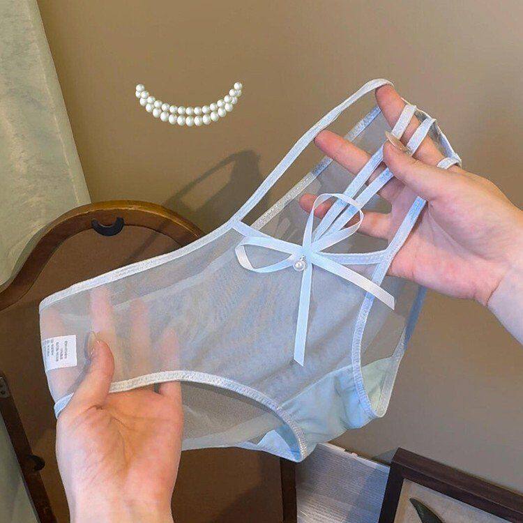 维多利亚法式轻奢蕾丝内裤女2025新款性感勾人镂空蝴蝶结三角裤女