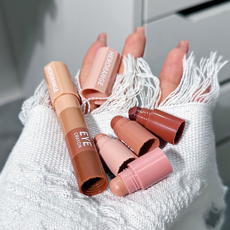 迷你炮弹组合眼影高光修容珠光细闪卧蚕大地色拼接懒人四色眼影棒