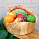 实木提手果篮果盘果盆客厅家用水果盘子创意木质根雕果篮厨房菜篮