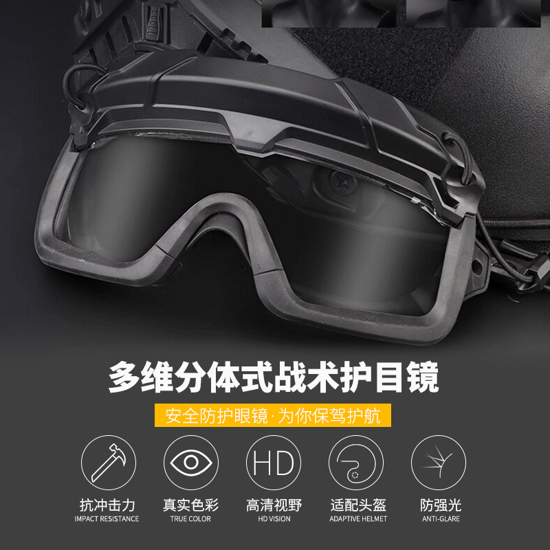 无贼WZJP多维分体式头盔战术户外护目镜防护目镜FAST头盔风镜