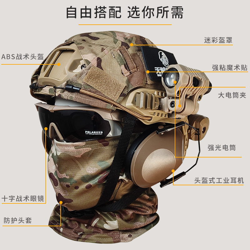 无贼WZJP海基CP迷彩四目夜视仪模型耳机风镜战术全套装备儿童成人