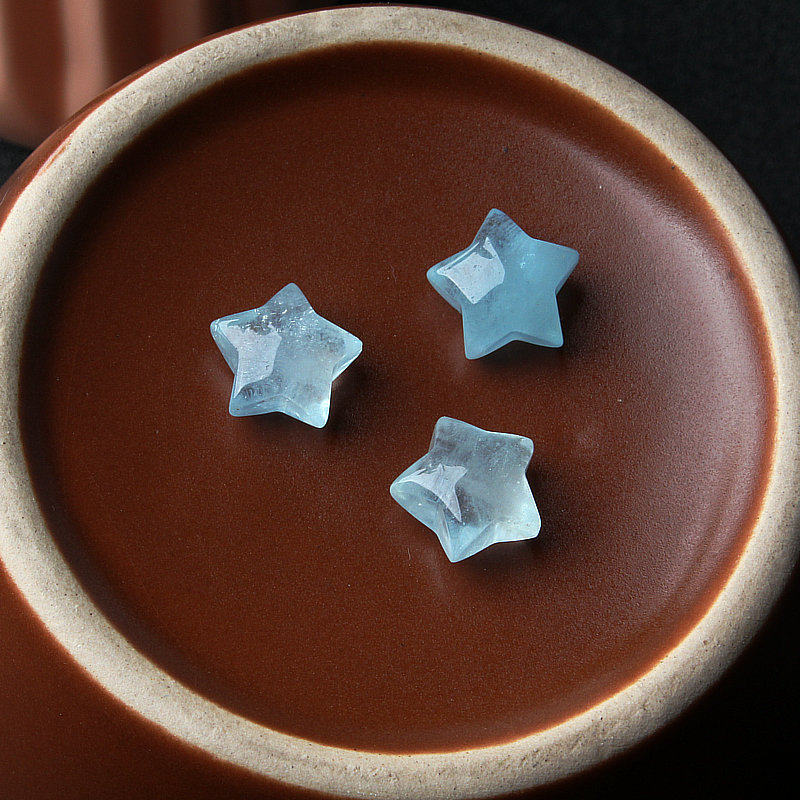 正品天然海蓝宝小星星吊坠蓝色迷你五角星手链配件男女水晶饰品