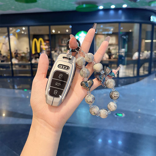 适用奥迪A6L钥匙套A3LA8LA7Q7Q8Q4etron汽车钥匙包扣壳