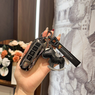 适用保时捷钥匙套卡宴macan帕拉梅拉Panamera包Taycan高档金属壳