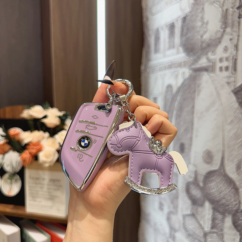 适用宝马钥匙套1系3系5系6系x1x2x3包i3扣ix3 壳x5汽车紫色刀锋