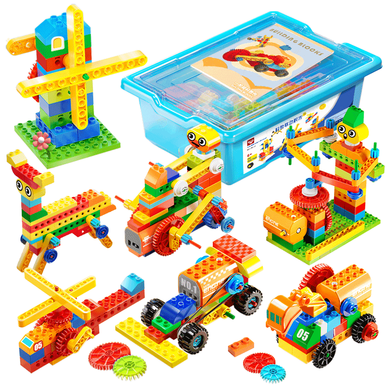 儿童大颗粒百变电动机械齿轮积木玩具可编程男孩益智拼装启蒙男童