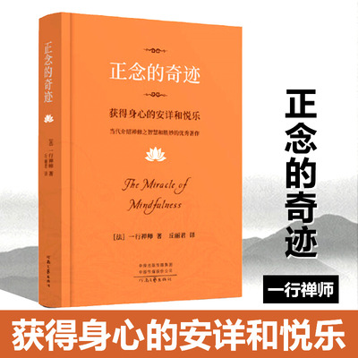 【正版书籍】正念的奇迹 获得身心的安详和悦乐 一行神师 著 丘丽君 译 当代介绍禅修之智慧和胜妙的著作 河南文艺出版社