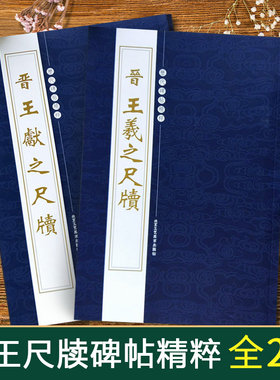 【14年老店】正版2册 毛笔字帖二王尺牍 晋王献之尺牍王羲之尺牍历代碑帖精粹放大 二王手札毛笔书法练习字帖北京工艺美术出版社