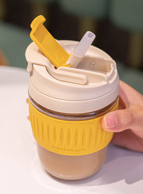 乐扣乐扣玻璃水杯茶杯学生杯子便携水杯防烫水杯咖啡杯小清新水杯