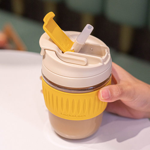 乐扣乐扣玻璃水杯茶杯学生杯子便携水杯防烫水杯咖啡杯小清新水杯