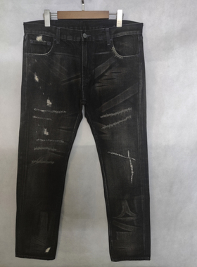 余文乐 NH69D 04 十字刀割 Denim 日潮 黑魂 水洗赤耳直筒牛仔裤