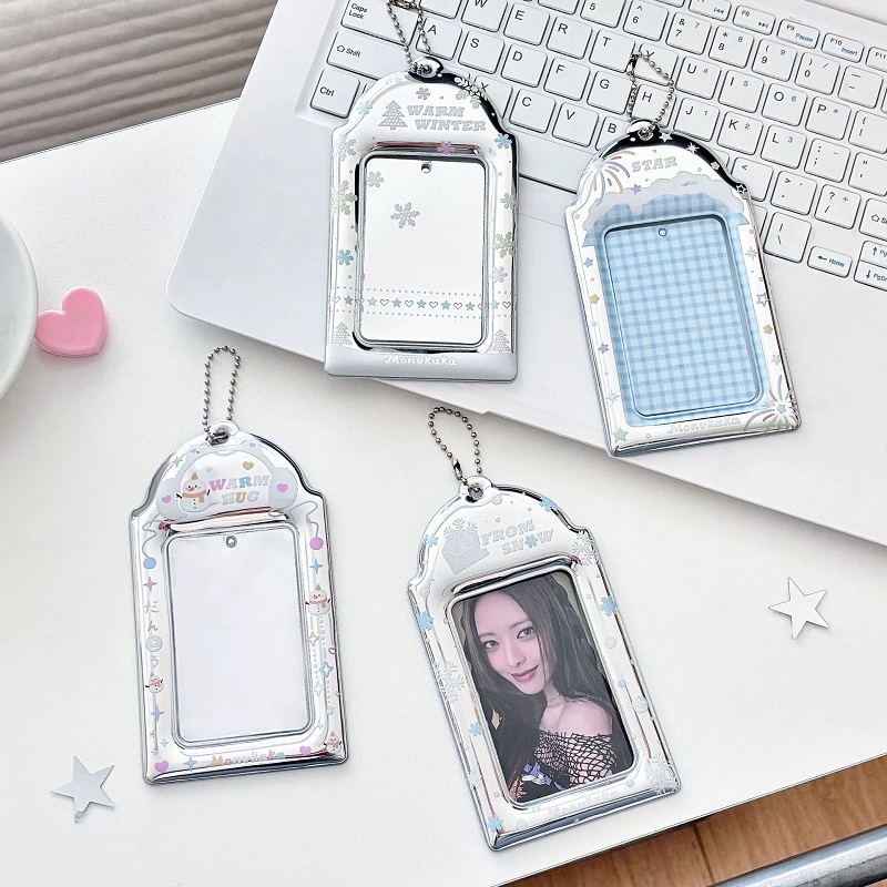 银色雪花3寸卡套pvc少女心卡套追星卡套追星小卡随机卡收纳卡套