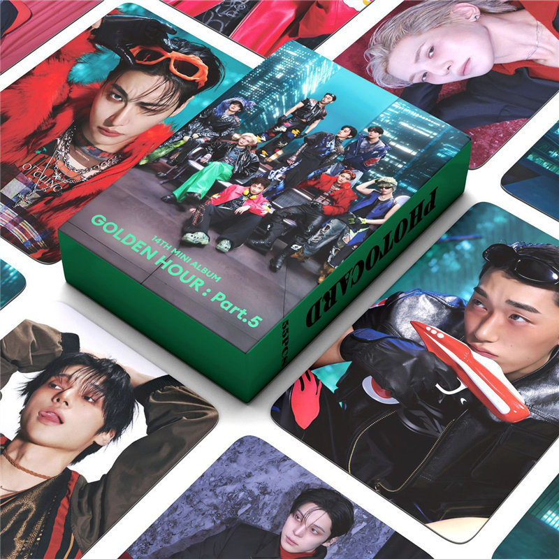 ATEEZ 专辑GOLDEN HOUR : Part.5周边自制卡片55张小卡明信片收藏图片