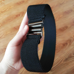 包邮5厘米宽女腰带羽绒服裙子风衣腰带腰封简约百搭黑白松紧弹力