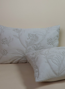 外贸原单全棉水系棉纱超柔软夹棉刺绣枕芯套4060纯棉单人4874枕套