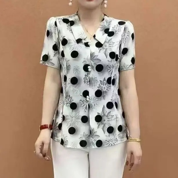 621精品女装2025爆款夏季新款短袖T恤遮肉显瘦上衣洋气百搭中老年