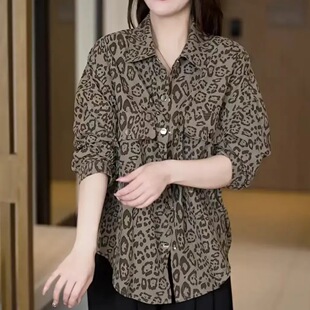 韩版 2.24精选正版 复古豹纹宽松衬衫 气质显瘦衬衣时尚 2026早春新款