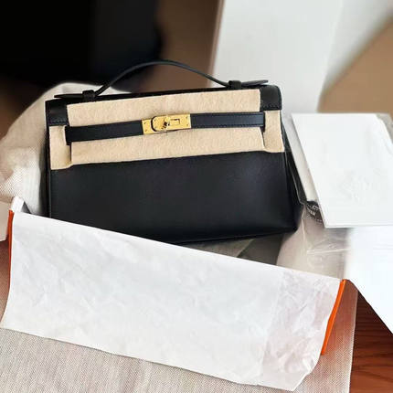Hermes爱马仕kelly mini黑金一代手提包女包