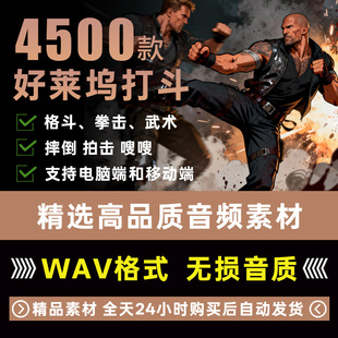 好莱坞动作电影武术格斗搏击打斗拳打脚踢摔跤摔倒拳击移动音效