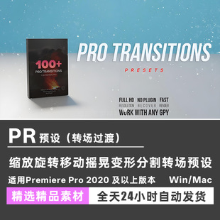 PR预设缩放旋转移动摇晃变形分割转场过渡预设带音效