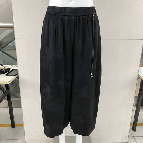 苏丝蔓FS003 中年桑蚕丝宽腿裤女裤夏季新款气质妈妈真丝缎阔腿裤