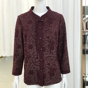 中老年人衬衫 衬衣女上衣小衫 女2026春季 妈妈开衫 新款 情人雨26010