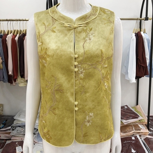 妈妈马夹坎肩背心 盘扣马甲女2026春新款 欣伊卡璐6831 国风新中式