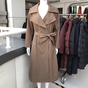 缤丽瑶25-001 中年风衣外套女2026春季新款韩版修身妈妈中长大衣