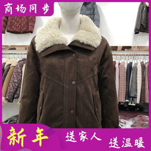 时尚短款鹿皮白鸭绒羽绒服女冬新款韩版羽绒外套 锦绣明月25-A59