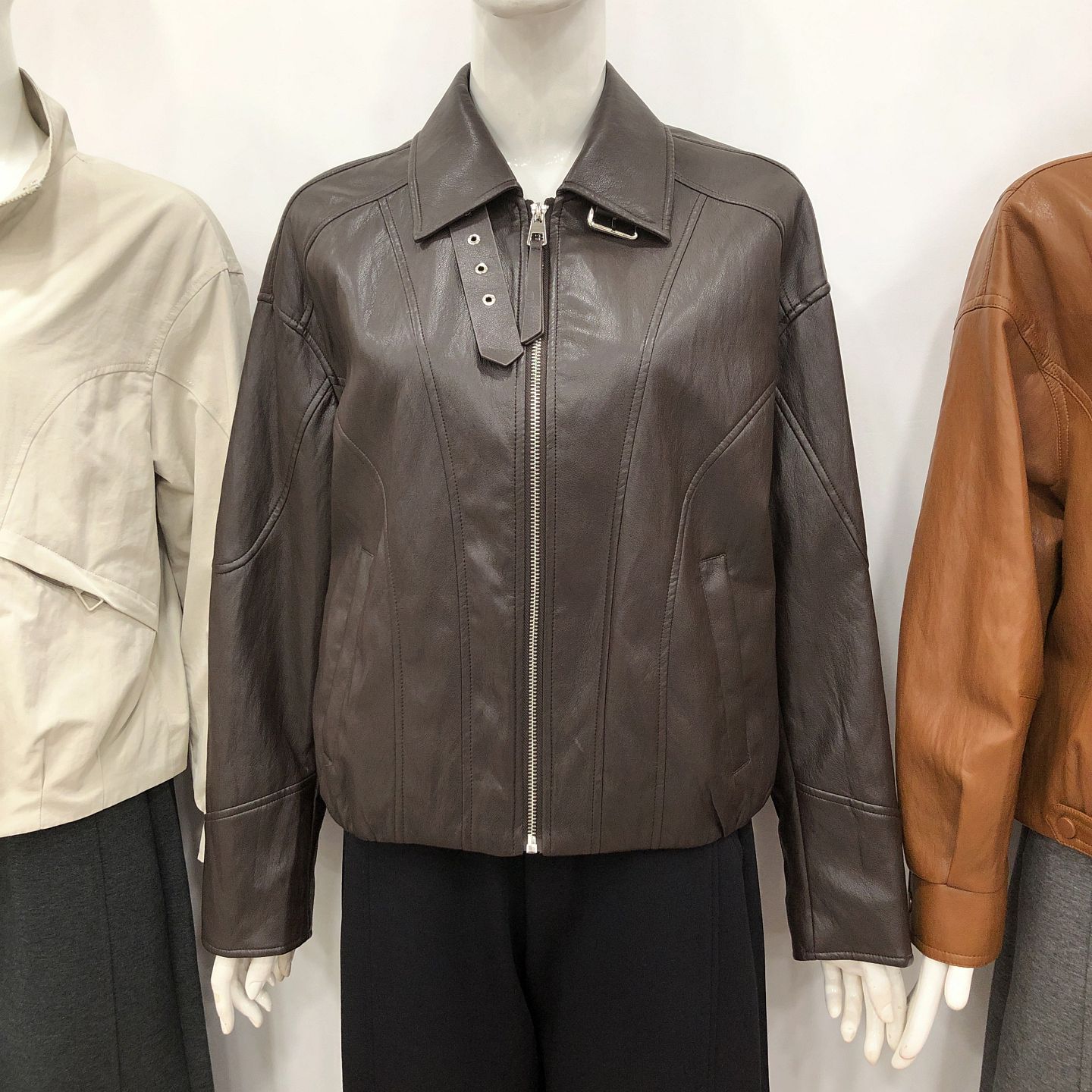 卓尚ZS26N--C0659时尚水洗皮衣女机车服秋季新款外套PU皮夹克上衣